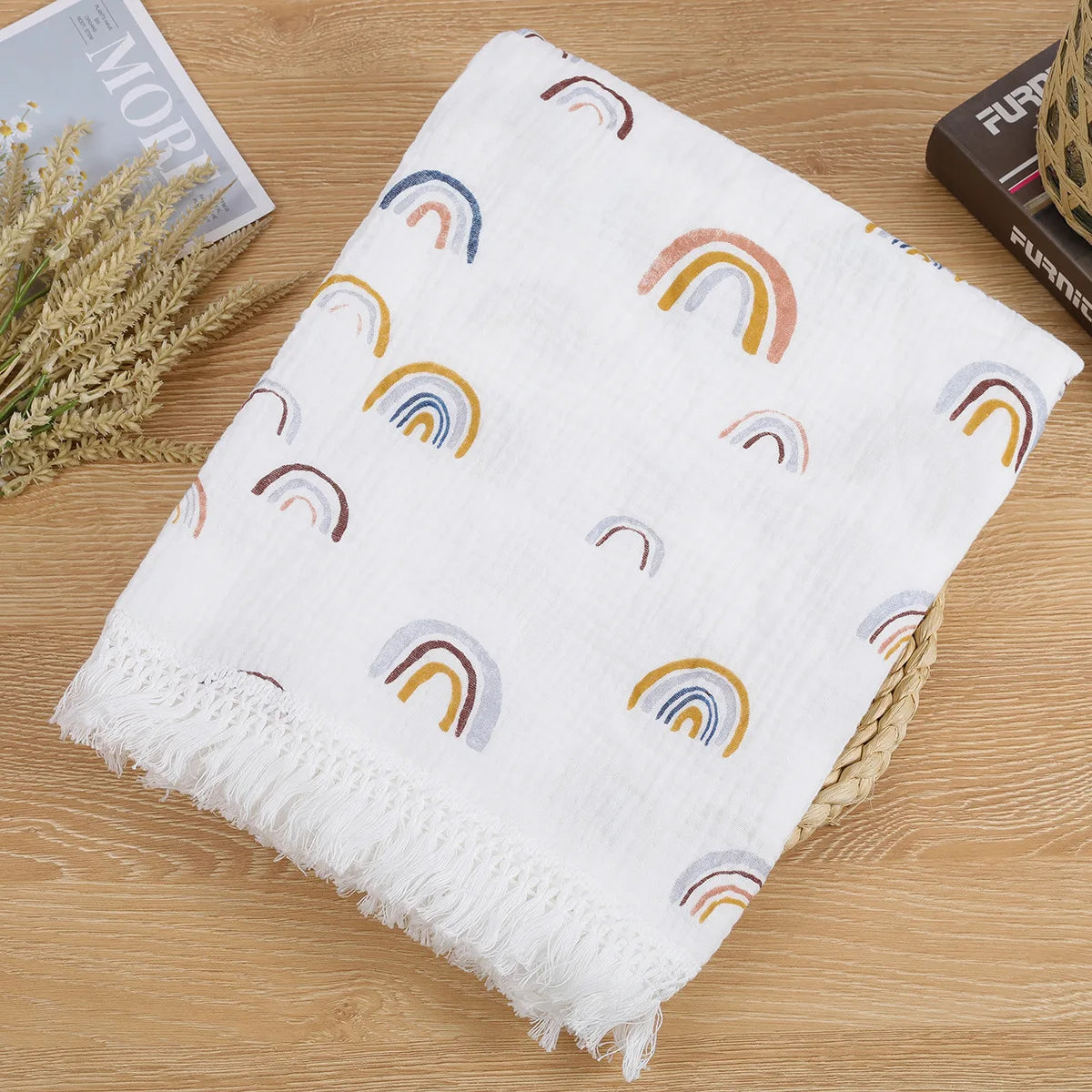 Cute Bear Cotton Baby Blanket for Newborn Plaid Muslin Squares Infant Swaddle Blanket Babies Accessories Bedding Thin Quilt