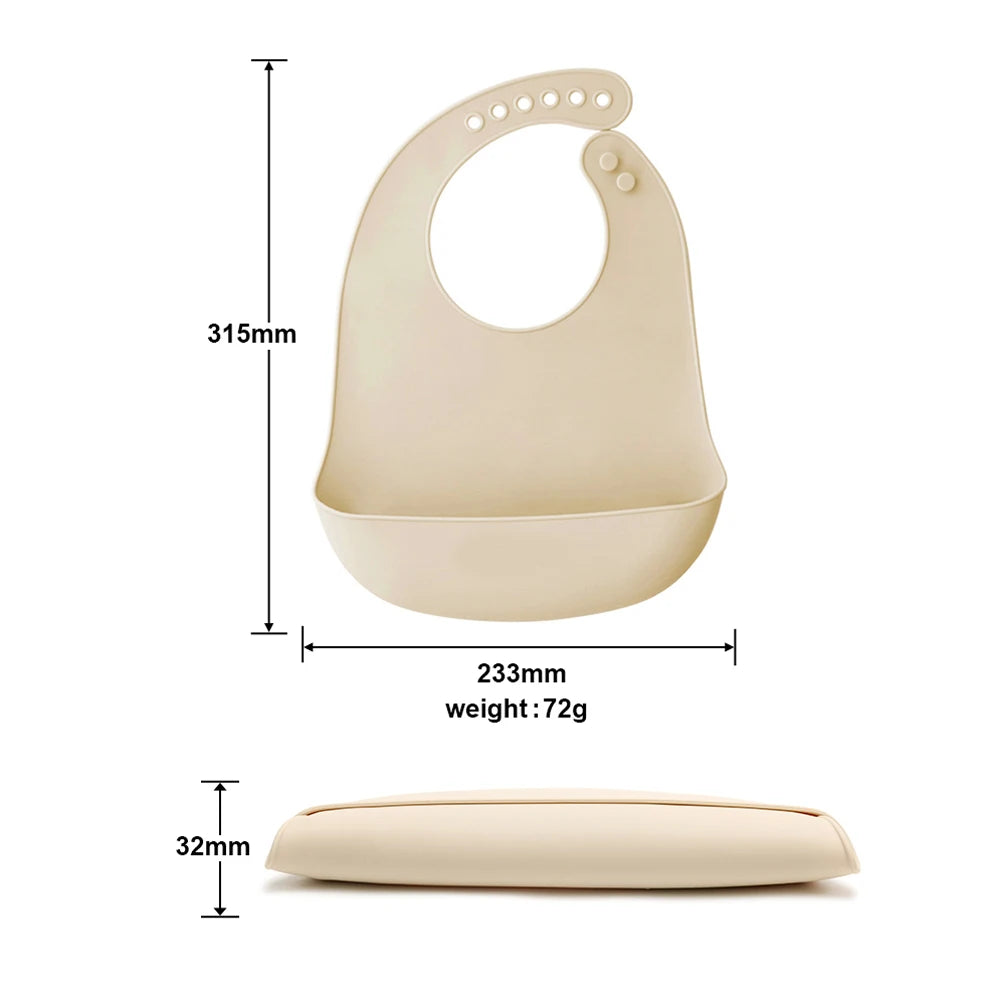 Ultra-Thin Baby Bib, Drool Bib with Custom Name, Food Grade Soft Silicone, Waterproof Feeding Bib for Toddlers, Baby Shower Gift