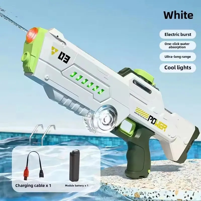 Electric Water Gun continuous firing Watergun automatic water absorption Large capacity squirt gun Luminous Beach Outdoor Toy