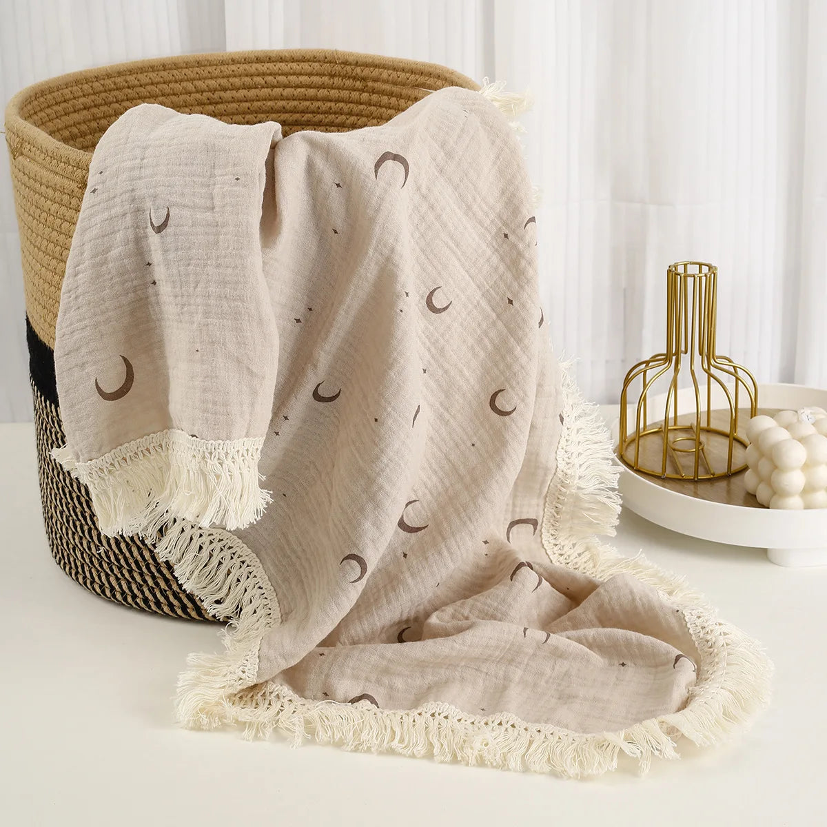 Cute Bear Cotton Baby Blanket for Newborn Plaid Muslin Squares Infant Swaddle Blanket Babies Accessories Bedding Thin Quilt