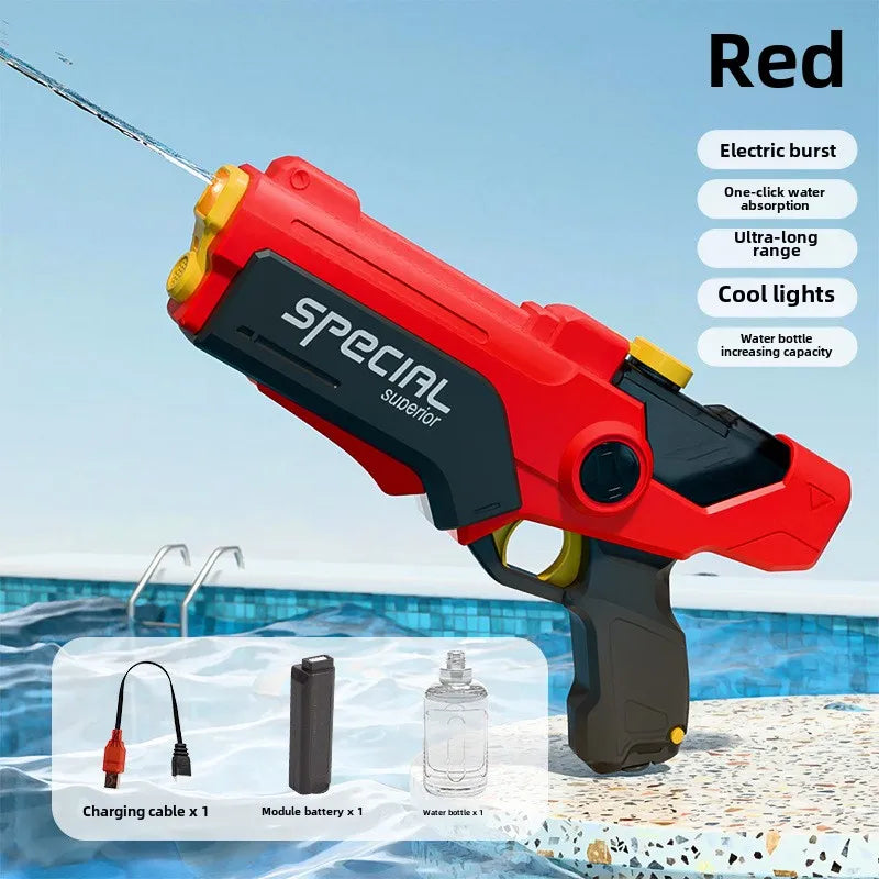Electric Water Gun continuous firing Watergun automatic water absorption Large capacity squirt gun Luminous Beach Outdoor Toy