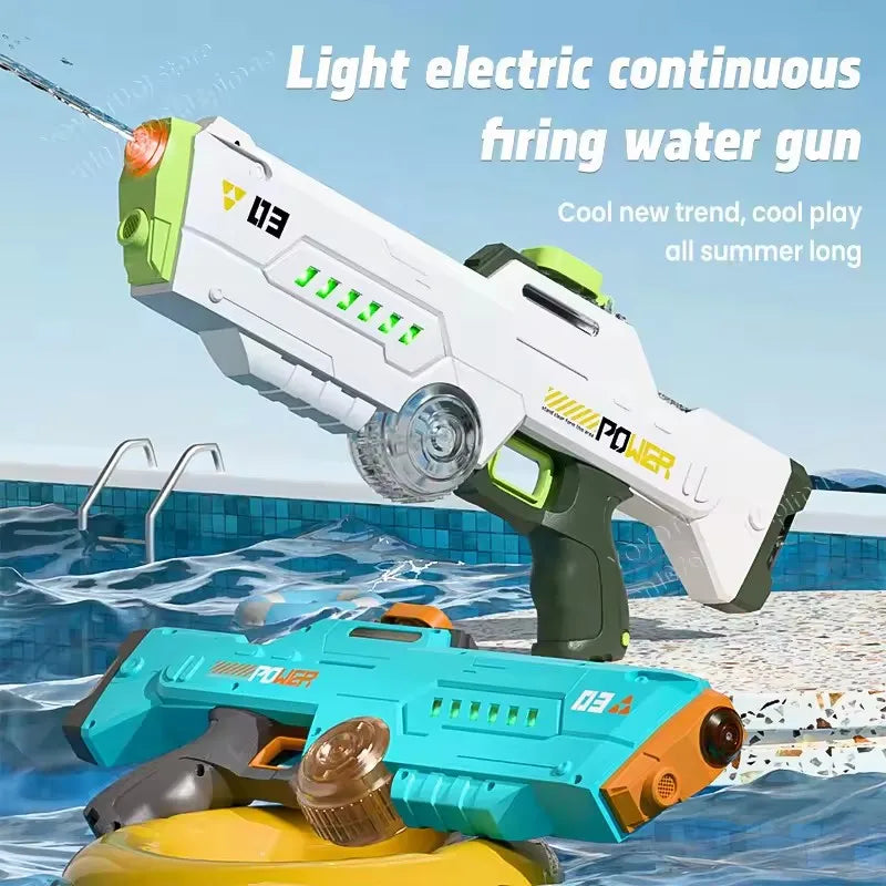 Electric Water Gun continuous firing Watergun automatic water absorption Large capacity squirt gun Luminous Beach Outdoor Toy