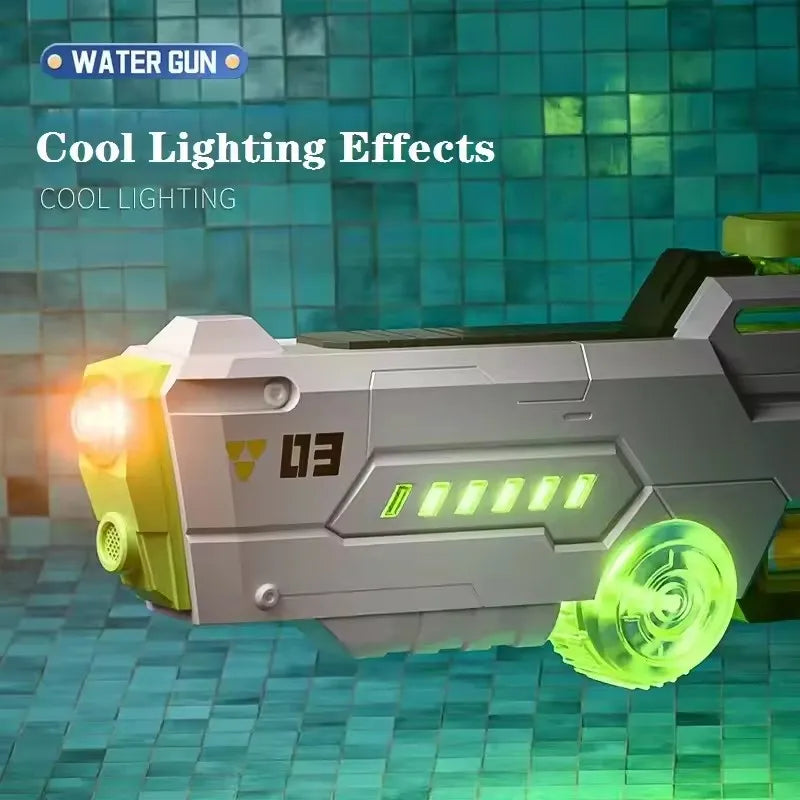 Electric Water Gun continuous firing Watergun automatic water absorption Large capacity squirt gun Luminous Beach Outdoor Toy