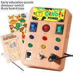 Montessori Busy Board with 8 LED light switches, sensory toy, travel toy, suitable for infants and toddlers aged 1 year and up.