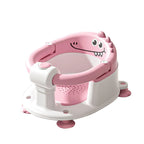 Baby Bath Seat with Non-Slip Suction Cups & Soft Cushion, Dinosaur Design Infant Bathtub Chair with Adjustable Safety Harness