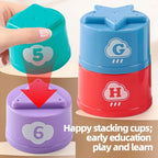 Stacking Cups - Toddler Toy Age 1-2 Learning Montessori Toys for 1 Year Old Boy Baby Stacking Cups 12-18 Months