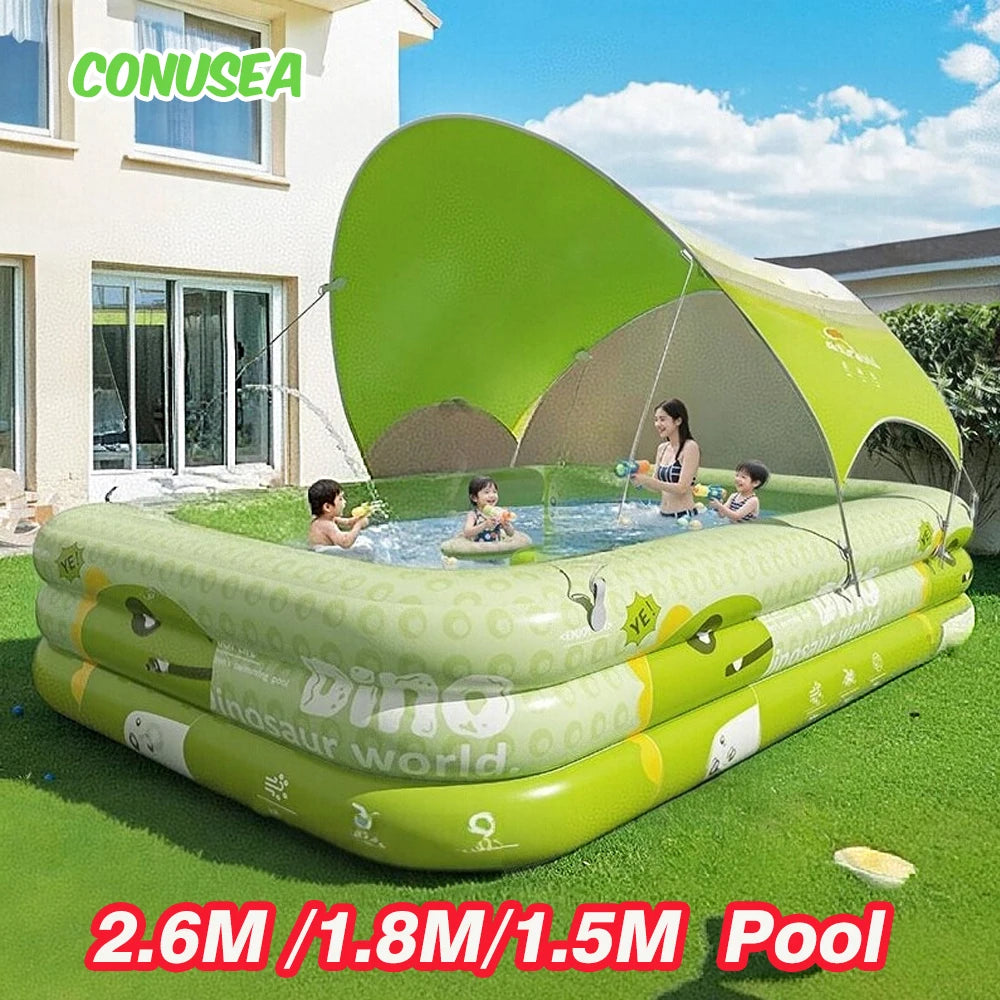 BIG Inflatable Swimming Pool baby Pools 2.6/2.1/1.8/1.5M Removable Above Ground  Children Large Family Party Pools Outdoor games