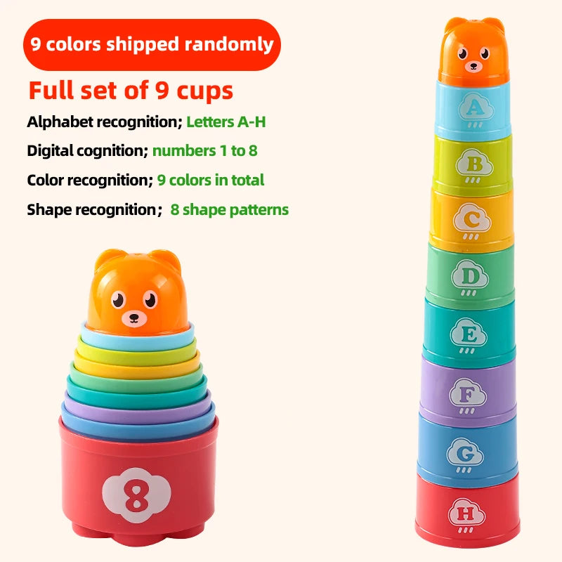 Stacking Cups - Toddler Toy Age 1-2 Learning Montessori Toys for 1 Year Old Boy Baby Stacking Cups 12-18 Months