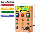 Montessori Busy Board with 8 LED light switches, sensory toy, travel toy, suitable for infants and toddlers aged 1 year and up.