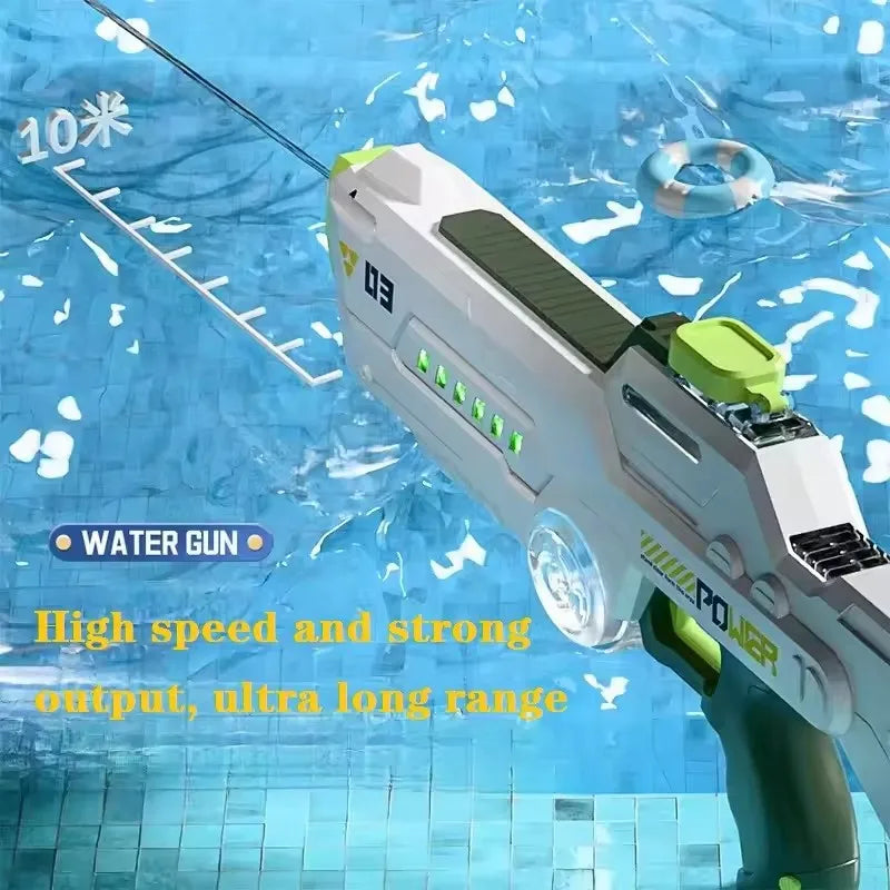 Electric Water Gun continuous firing Watergun automatic water absorption Large capacity squirt gun Luminous Beach Outdoor Toy