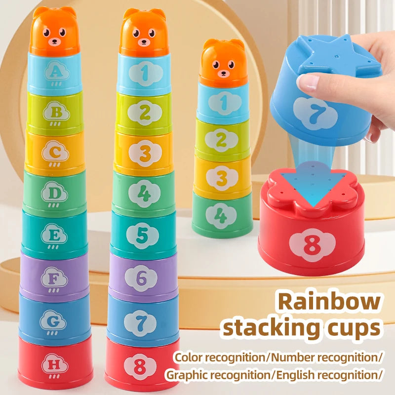 Stacking Cups - Toddler Toy Age 1-2 Learning Montessori Toys for 1 Year Old Boy Baby Stacking Cups 12-18 Months